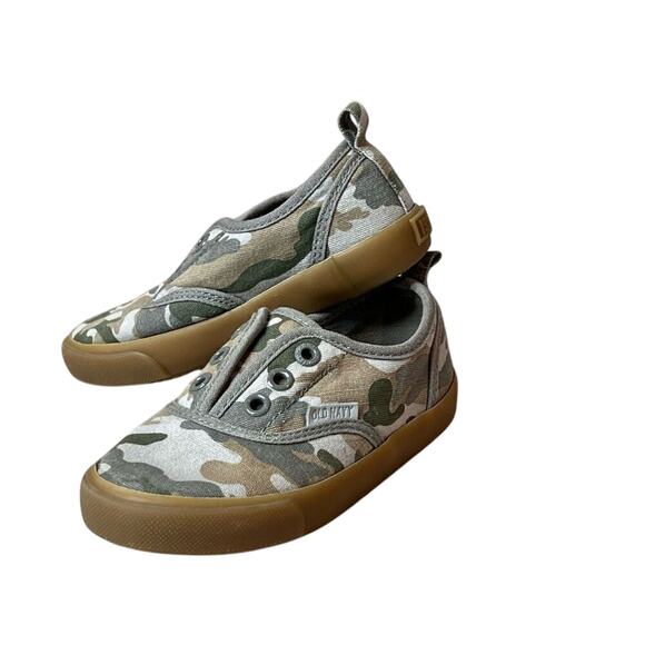 Old Navy Olive Green Camo Slip On Sneaker Toddler sz 7C‎ Kidcore Casual Boys - Picture 2 of 7